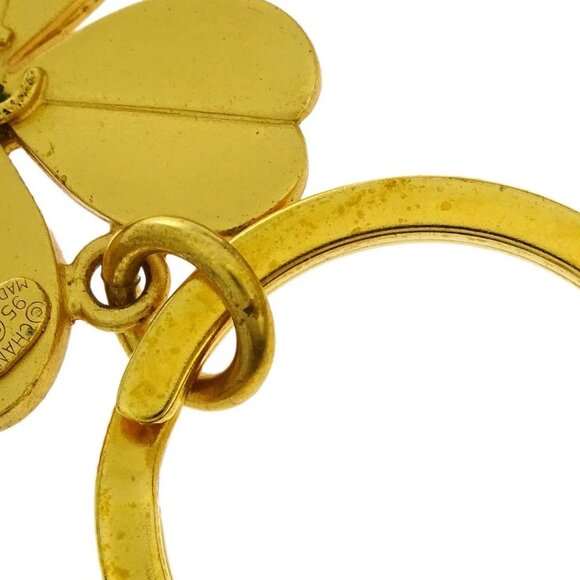 Chanel Gold Key Holder Bag Charm Clover Small Good 95A 134897 - Picture 3 of 4